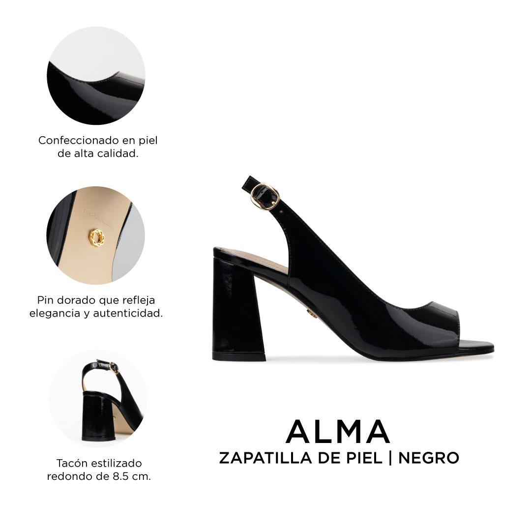 Zapatillas De Tacón Elegantes Para Mujer De Piel Davenia Mod. Alma